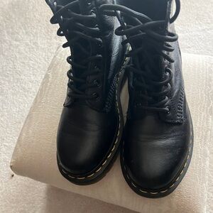 Black Leather Lace-Up Boots
